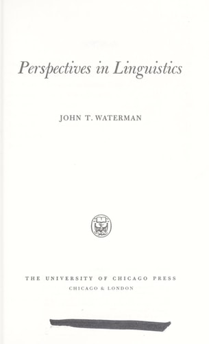 Perspectives in Linguistics