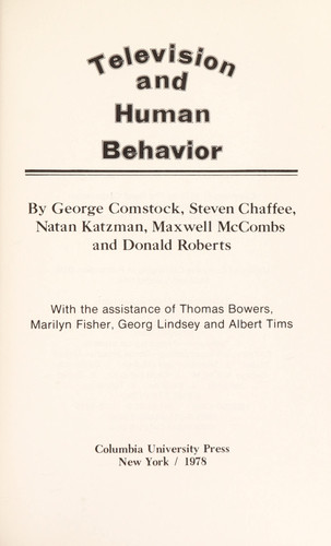 Television and Human Behavior