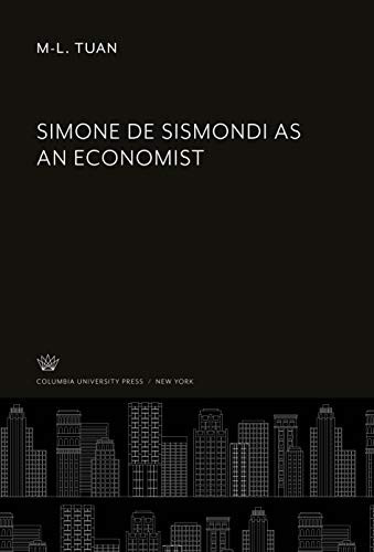Simone de Sismondi As an Economist