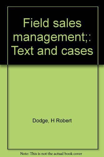Field sales management;: Text and cases