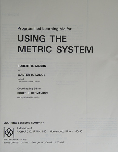 Using the Metric System