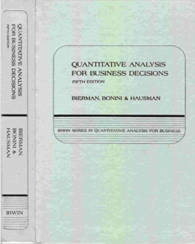 Quantitative analysis for business decisions (Irwin series in quantitative analysis for business)