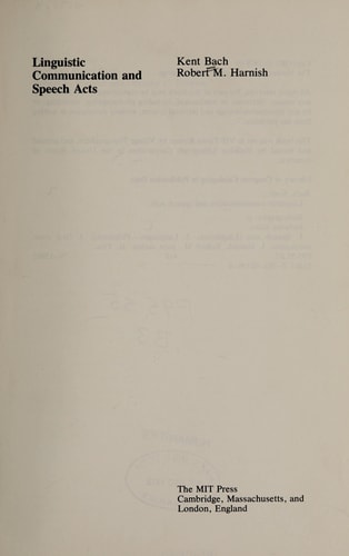 Linguistic Communication and Speech Acts