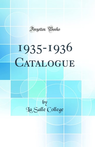 1935-1936 CATALOGUE (CLASSIC REPRINT).