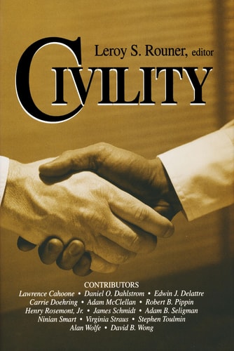 Civility (Boston University Studies in Philosophy and Religion) (v. 21)