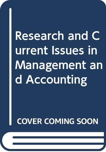 Research and current issues in management accounting