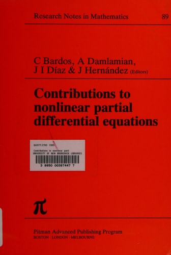 Contributions to Nonlinear Partial Differential Equations (V. 2: Pitman Research Notes in Mathematics Series)