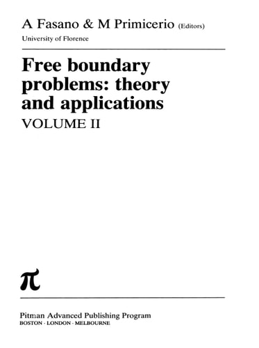 Free Boundary Problems Applications and Theory