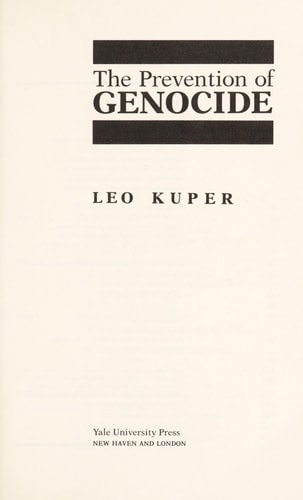 The Prevention of Genocide