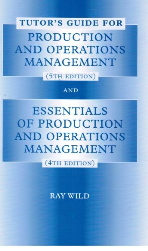 Tutor's Guide for Production and Operations Management, 5th Edition, and Essentials of Production and Operations Management, 4th Edition