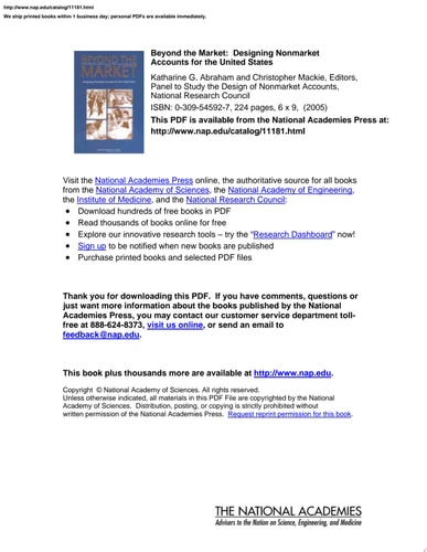Beyond the Market Designing Nonmarket Accounts for the United States