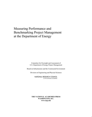 Measuring Performance and Benchmarking Project Management at the Department of Energy