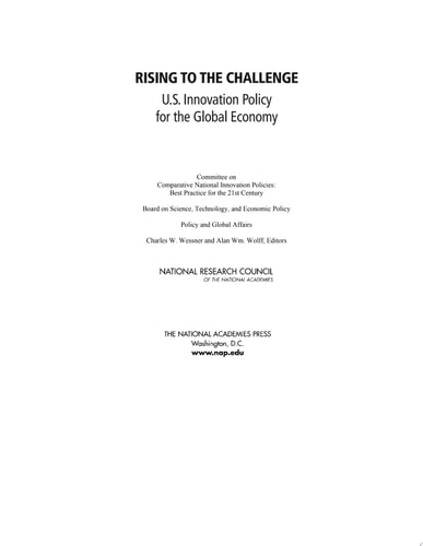 Rising to the Challenge U.S. Innovation Policy for the Global Economy