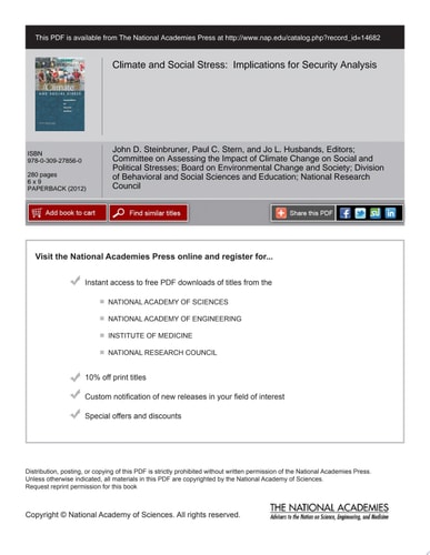 Climate and Social Stress Implications for Security Analysis