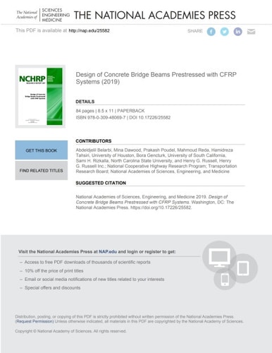 Design of Concrete Bridge Beams Prestressed with CFRP Systems