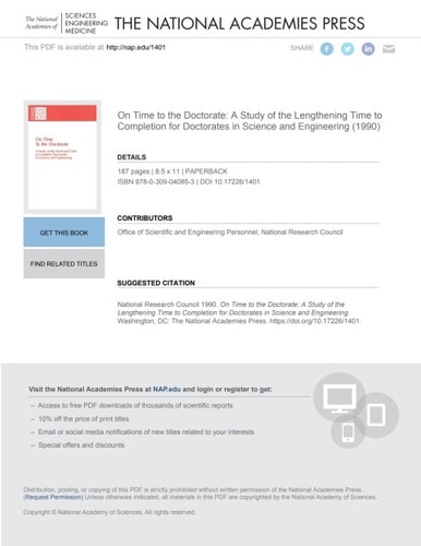 On Time to the Doctorate