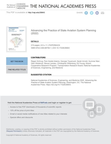 Advancing the Practice of State Aviation System Planning