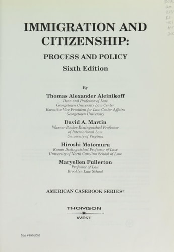 Immigration and Citizenship Process and Policy