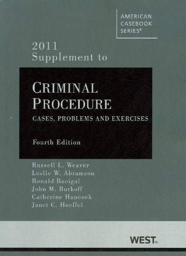 Supplement to Criminal Procedure Cases, Problems and Exercises