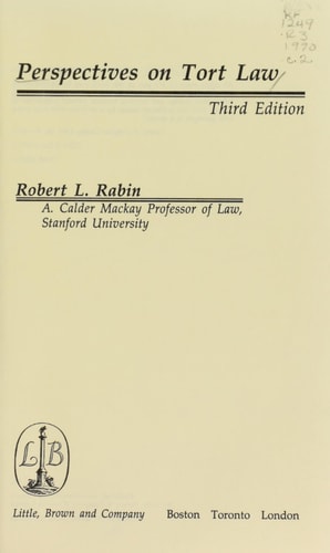 Perspectives on Tort Law