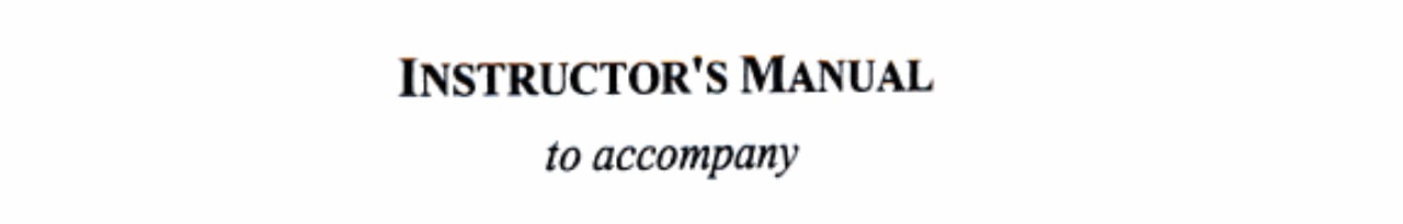 Instructor's Manual