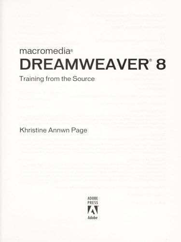 Macromedia Dreamweaver 8 Training from the Source