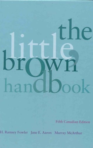 The Little, Brown Handbook Fifth Canadian Edition