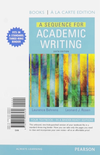 A Sequence for Academic Writing, Books a la Carte Plus Mywritinglab with Pearson Etext -- Access Card Package