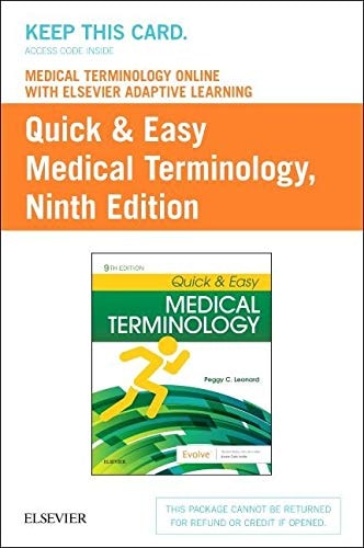 Medical Terminology Online With Elsevier Adaptive Learning for Quick & Easy Medical Terminology Access Card