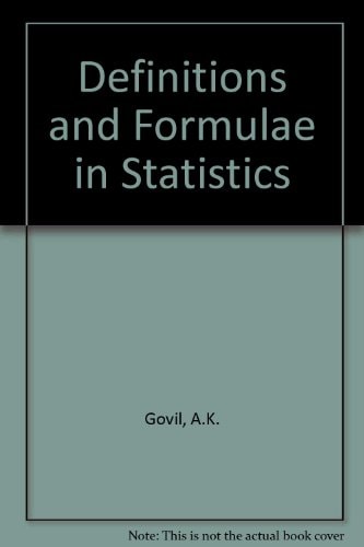 Definitions and Formulae in Statistics