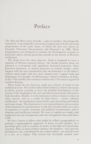 The Renaissance: From the 1470s to the End of the 16th Century (Man and Music Series)