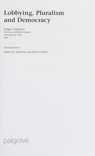 Lobbying, Pluralism and Democracy