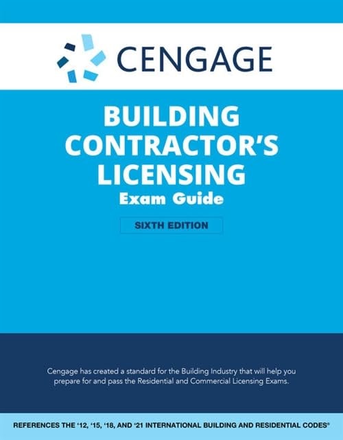 Cengage Building Contractor's Licensing Exam Guide Based on the 2021 IRC and IBC