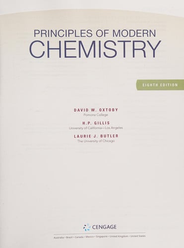 Principles of Modern Chemistry