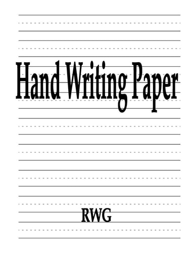 Hand Writing Paper 50 Pages 8.5" X 11"