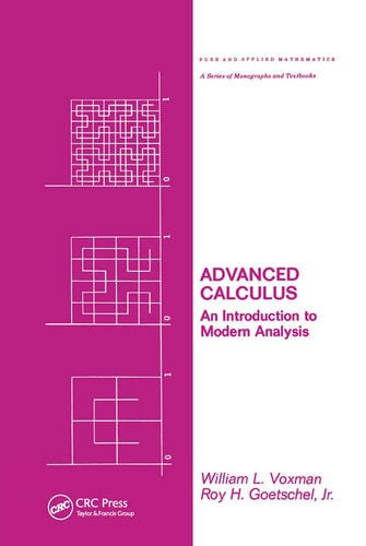 Advanced Calculus An Introduction to Modern Analysis