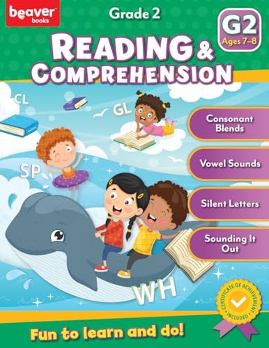 Head Start Reading & Comprehension Workbooks: Ages 7-8 - 2nd Grade Prep with Sticker Sheet