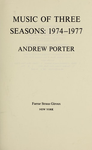 Music of Three Seasons 1974-1977