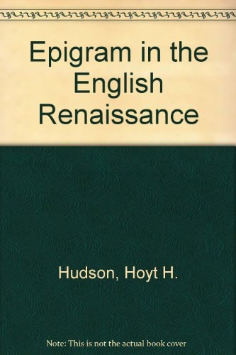 Epigram in the English Renaissance