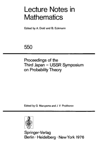 Proceedings of the third Japan-USSR Symposium on Probability Theory (Lecture notes in mathematics)