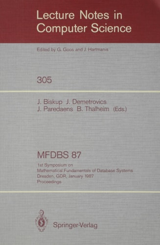 Proceedings Dresden, GDR, January 19 - 23, 1987. 1. 1987