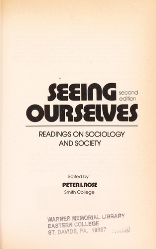 Seeing ourselves: Readings on sociology and society