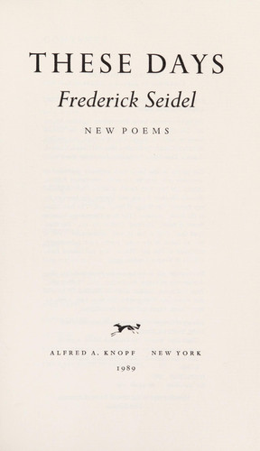 These Days: New Poems