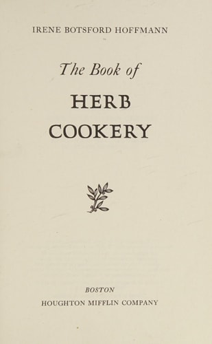 Book of Herb Cookery