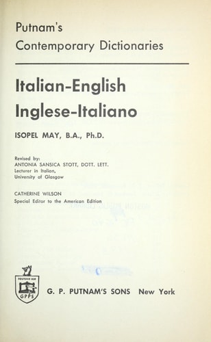 Italian-English, Inglese-italiano [by] Isopel May