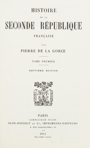 Histoire de la Seconde Republique Francaise