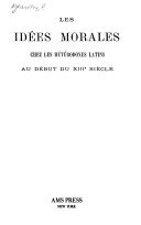 Les Idees Morales Chez Les Heterodoxes Latins Au Debut Du Xiiie Siecle