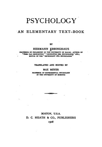 Psychology an Elementary Text Book (Classics in psychology)