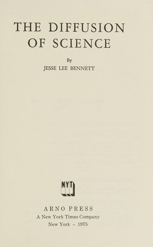 The Diffusion of Science (History, Philosophy and Sociology of Science)