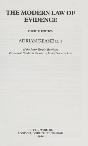 The Modern Law of Evidence